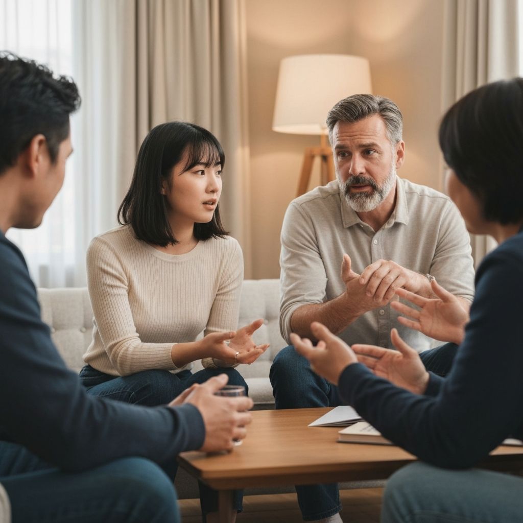 Personas conversando de manera informativa